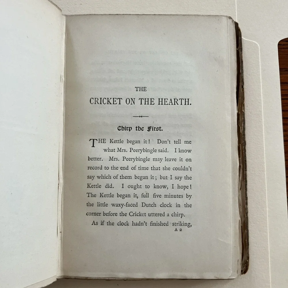 RARE 1887 Charles Dickens Cricket on Hearth Antique Hardcover Book Illustrated